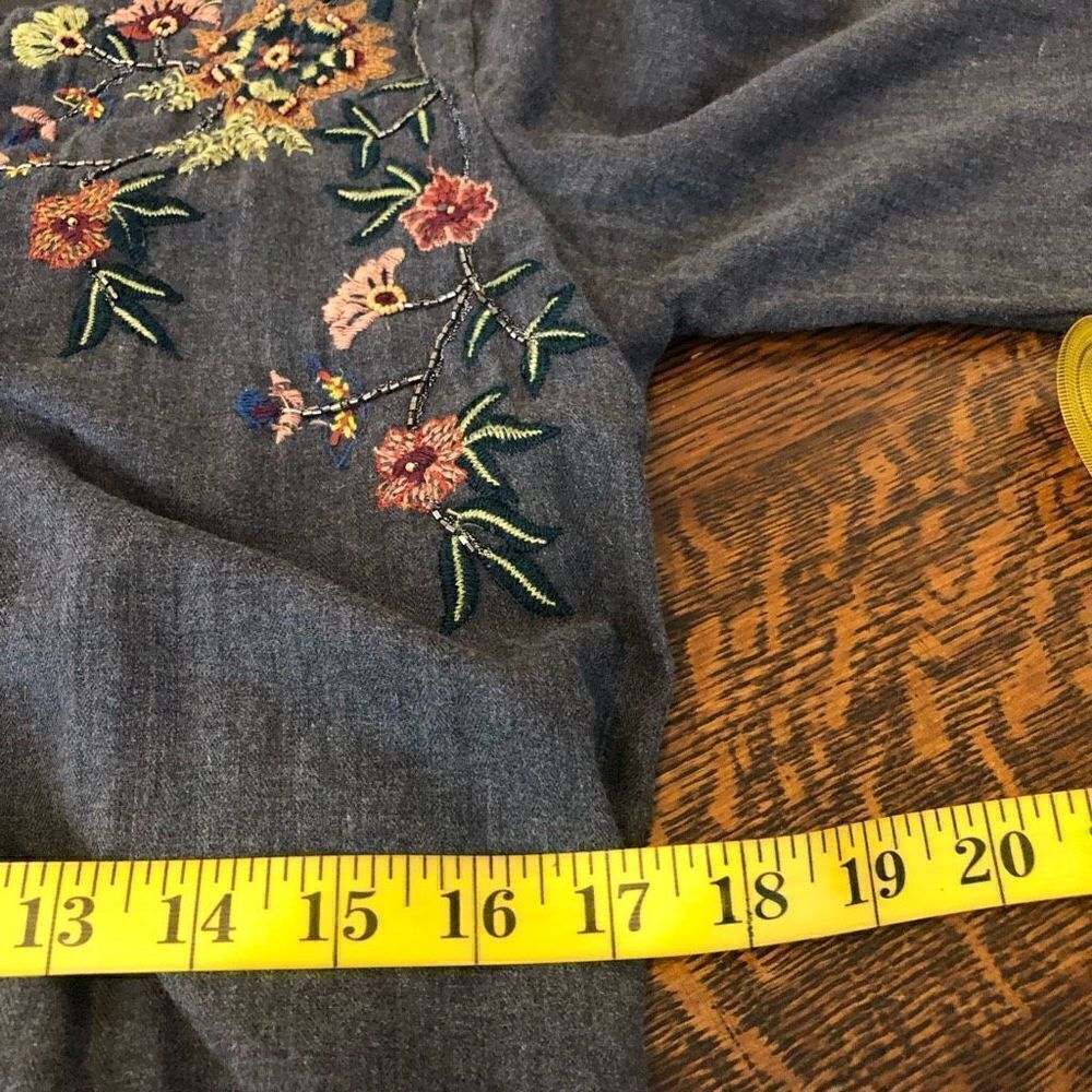 Zara Trafaluc Collection Gray Embroidered Shift Dress - Picture 13 of 16